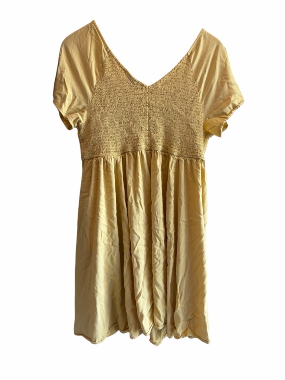 TORRID Mini Challis Smocked Babydoll Yellow Dress with Pockets - Picture 3 of 7